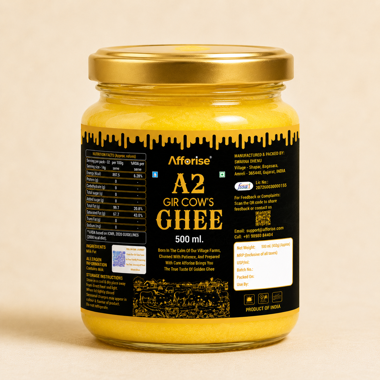 A2 Cow Ghee (500ml)