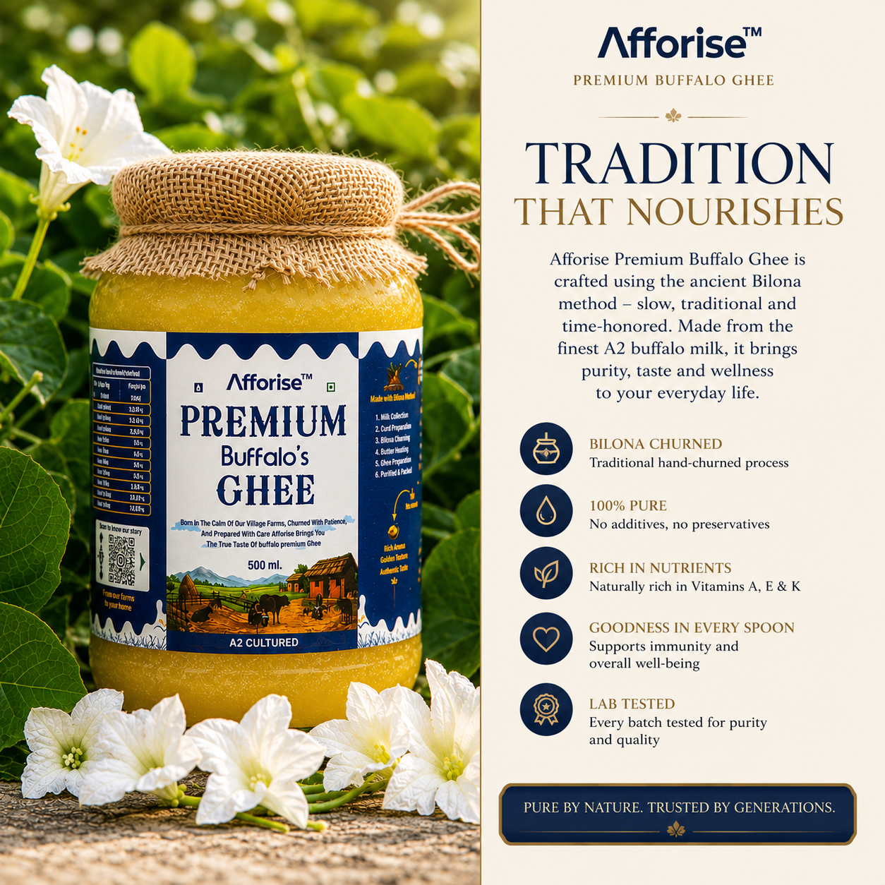 Premium A2 Buffalo Ghee 500 ML