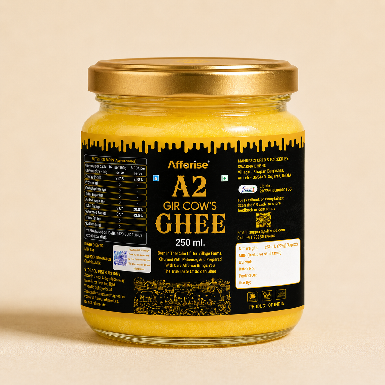 A2 Cow Ghee (250ml)