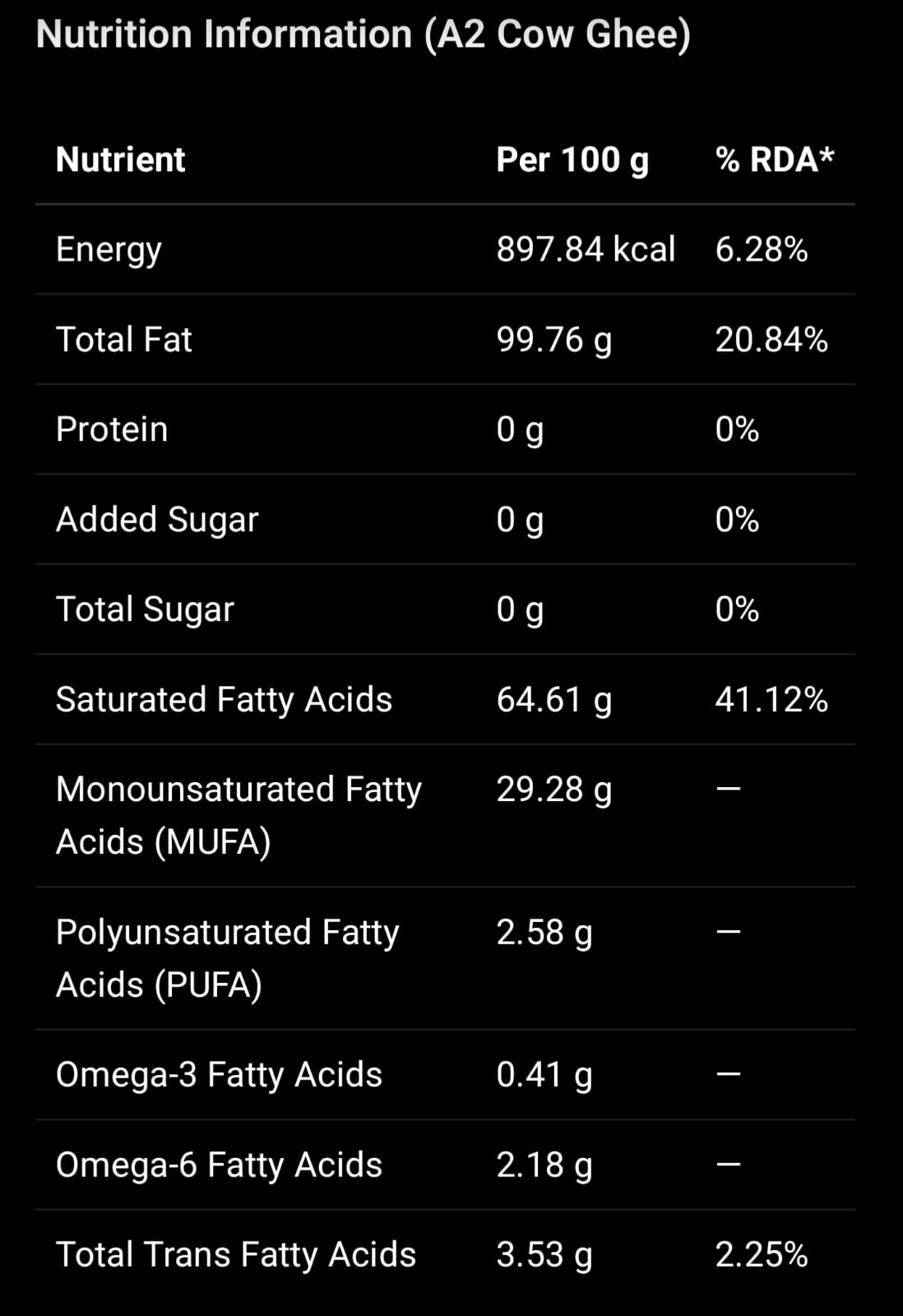 A2 Cow Ghee (1 ltr)